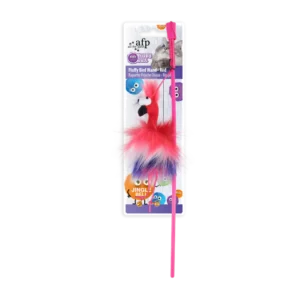 Furry Ball - Fluffy Bird Wand - Red