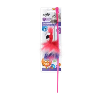 Furry Ball - Fluffy Bird Wand - Red
