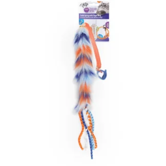 Furry Ball - Fluffy Spring with Finger Ring - Orange