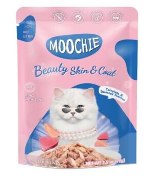 Moochie Cat Wet Food Mince tuna with salmon in Gravy 156G