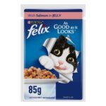 FELIX ADULT CAT WITH SALMON IN JELLY 85 GMS